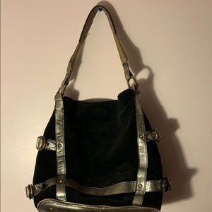 Kenneth Cole Black Suede Shoulder Bag